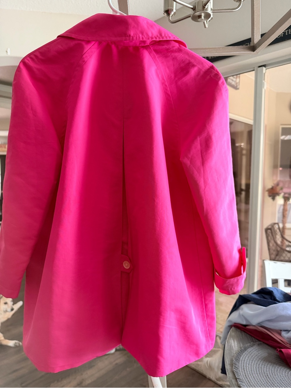 Ralph Lauren Vibrant Pink Single-Breasted Trench Coat - Picture 4 of 4